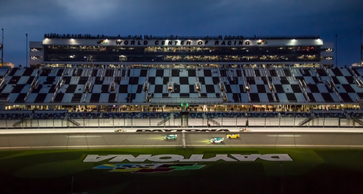 World Centre of Racing track with checkerboard seating stand