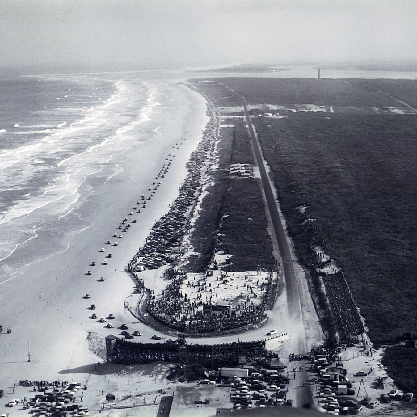 Black and white seaside landscape