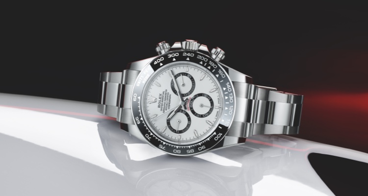 Rolex silver Oyster Perpetual Daytona Cosmograph watch with link strap