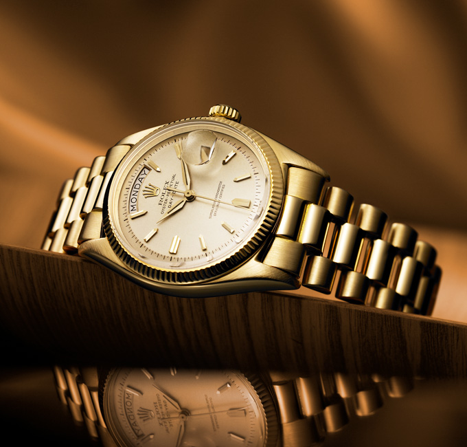 Gold Rolex Oyster Perpetual Day Date watch