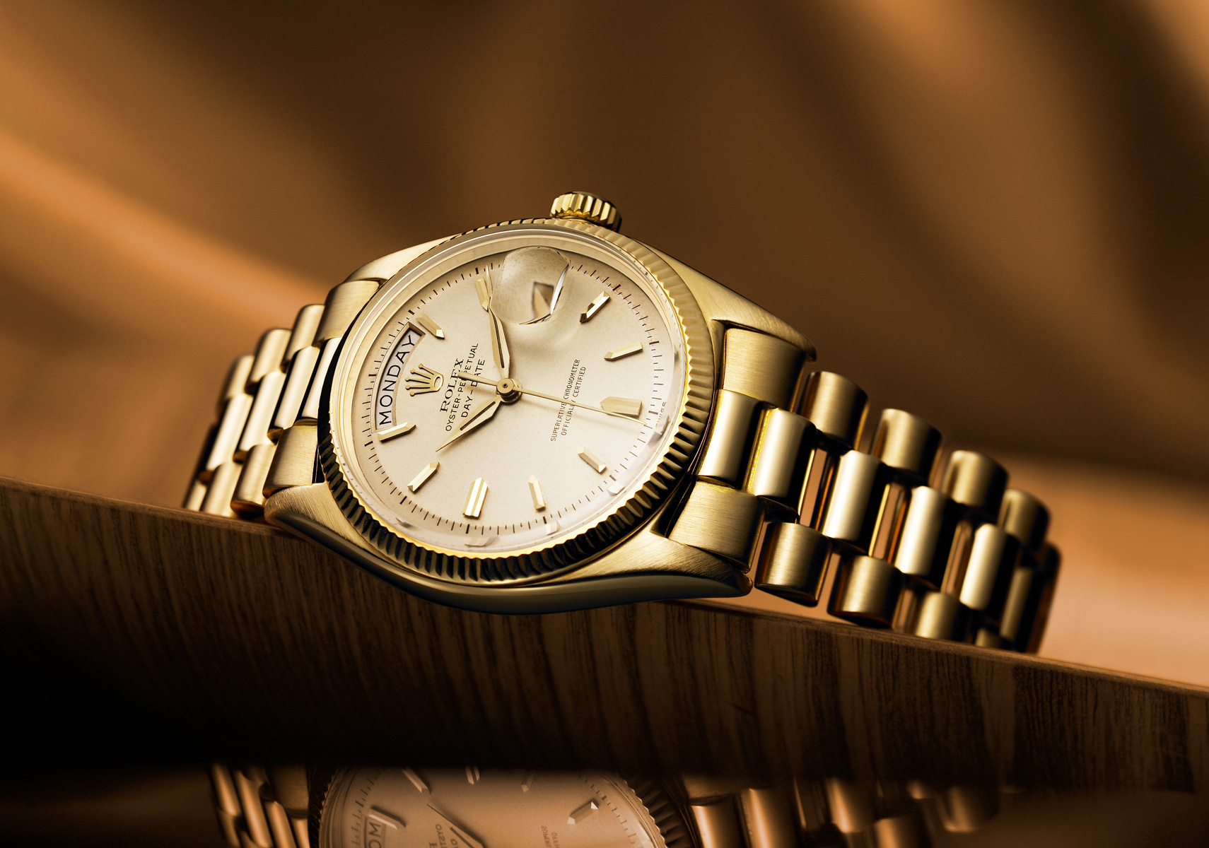 Gold Rolex Oyster Perpetual Day Date watch
