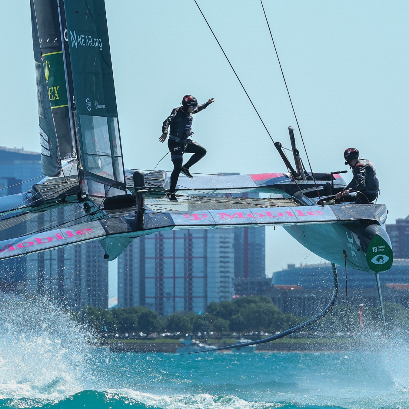 SailGP boat featuring Rolex logo