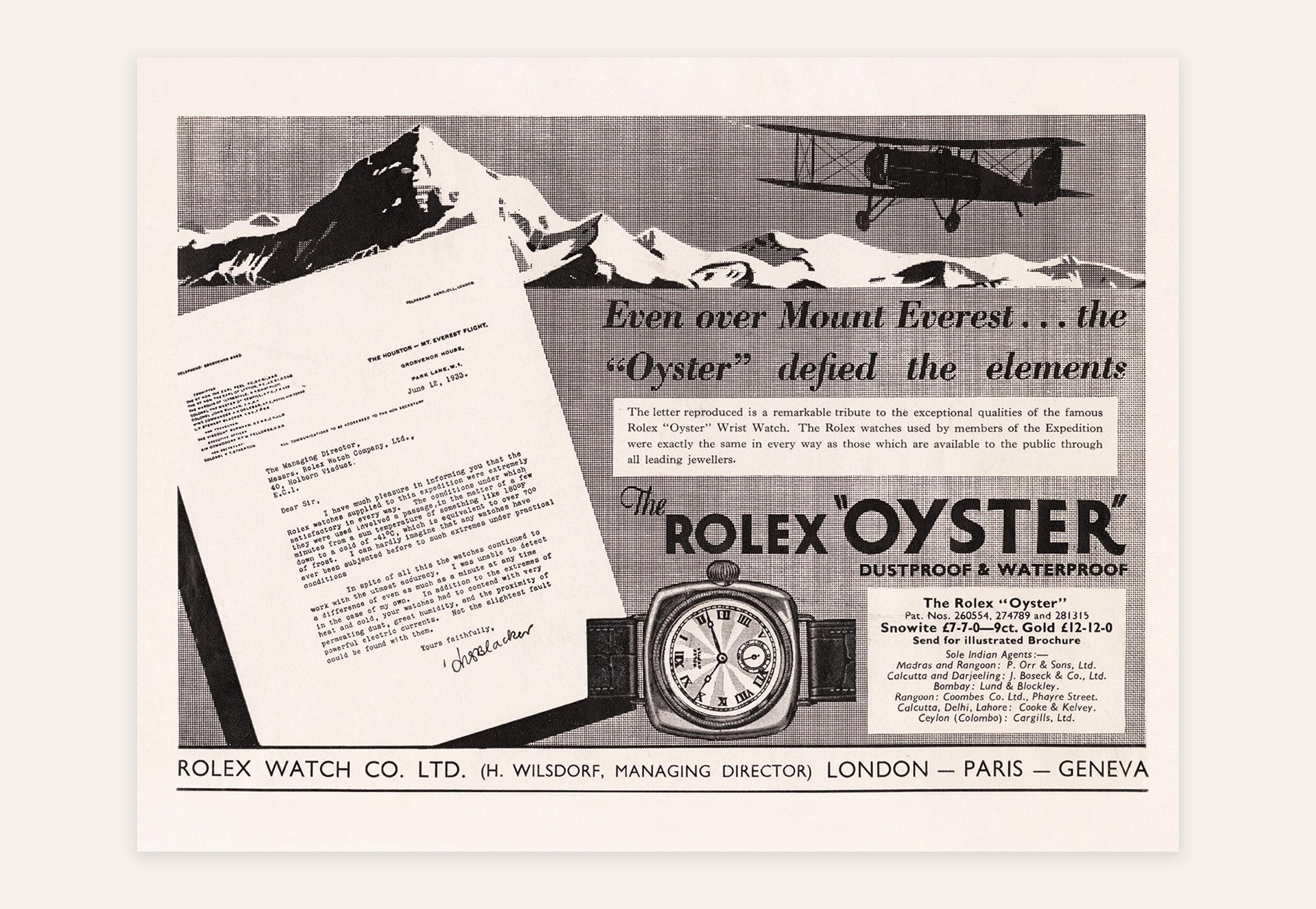 Rolex Oyster vintage newspaper article