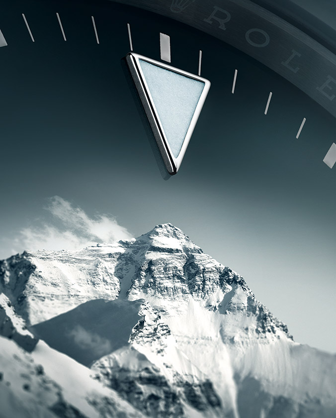 Mountain range on Rolex watch dial