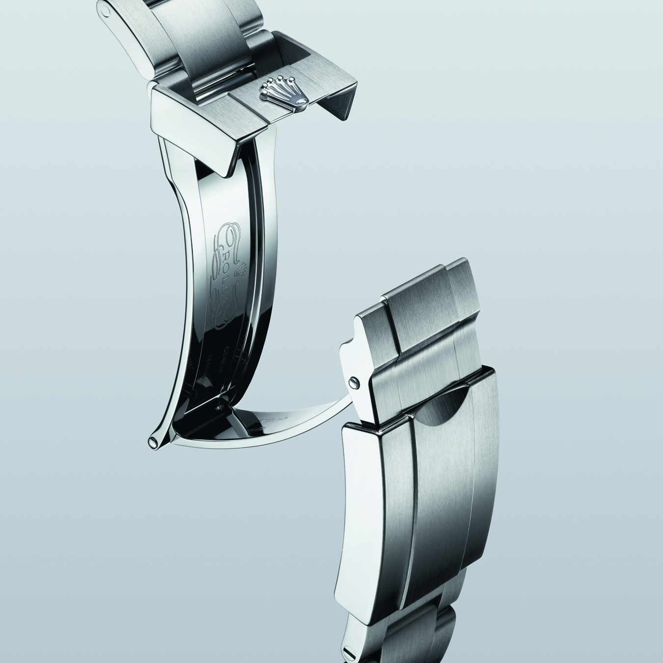 Silver Rolex watch clasp