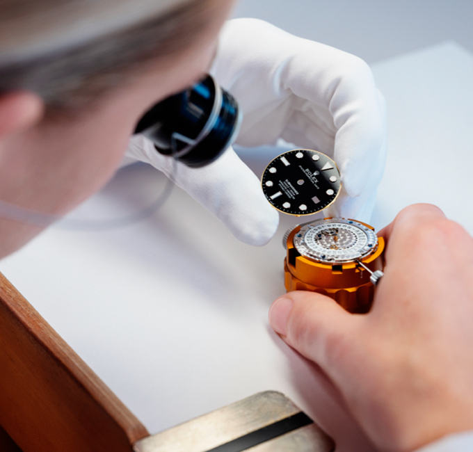 Rolex expert crafting Rolex watch