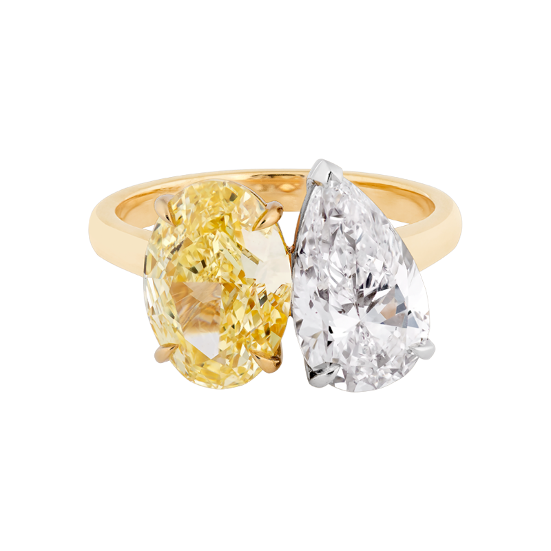 Oval & Pear Diamond Toi-et-Moi Ring, 5.71ct