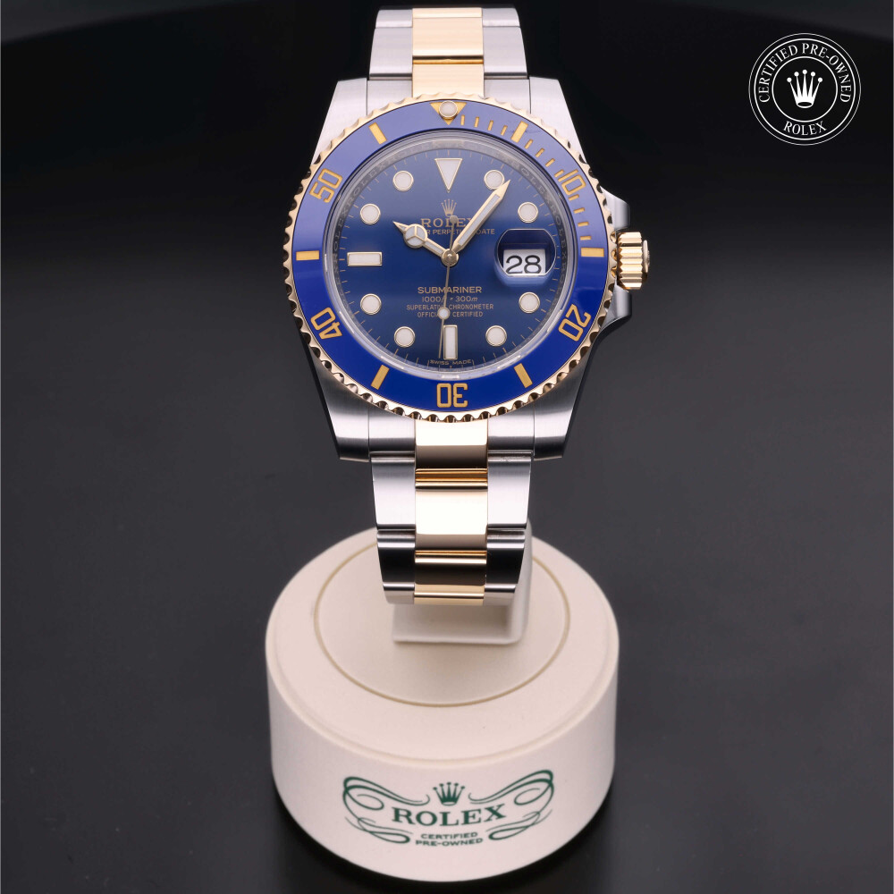 Two tone deals blue face rolex