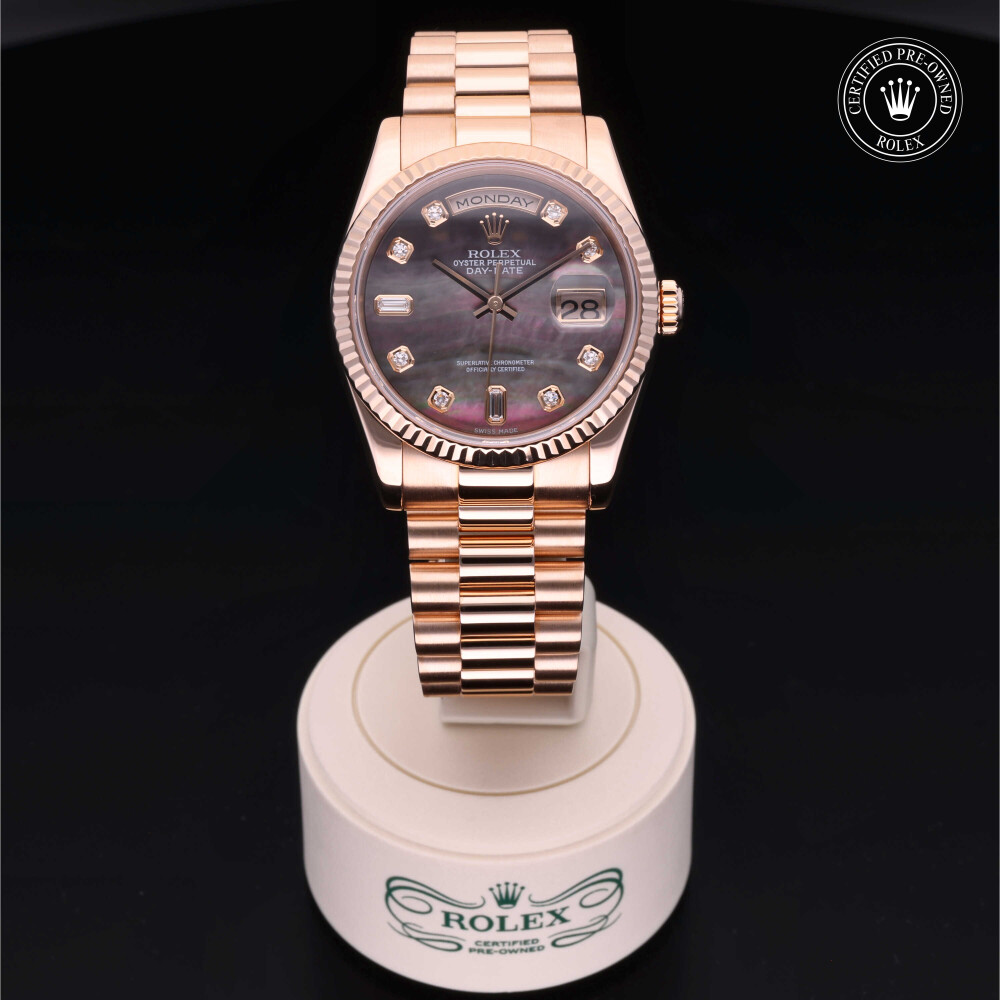 rolex-certified-pre-owned-Day-Date-36 mm-18ct Everose Gold-2004-M118235-0029
