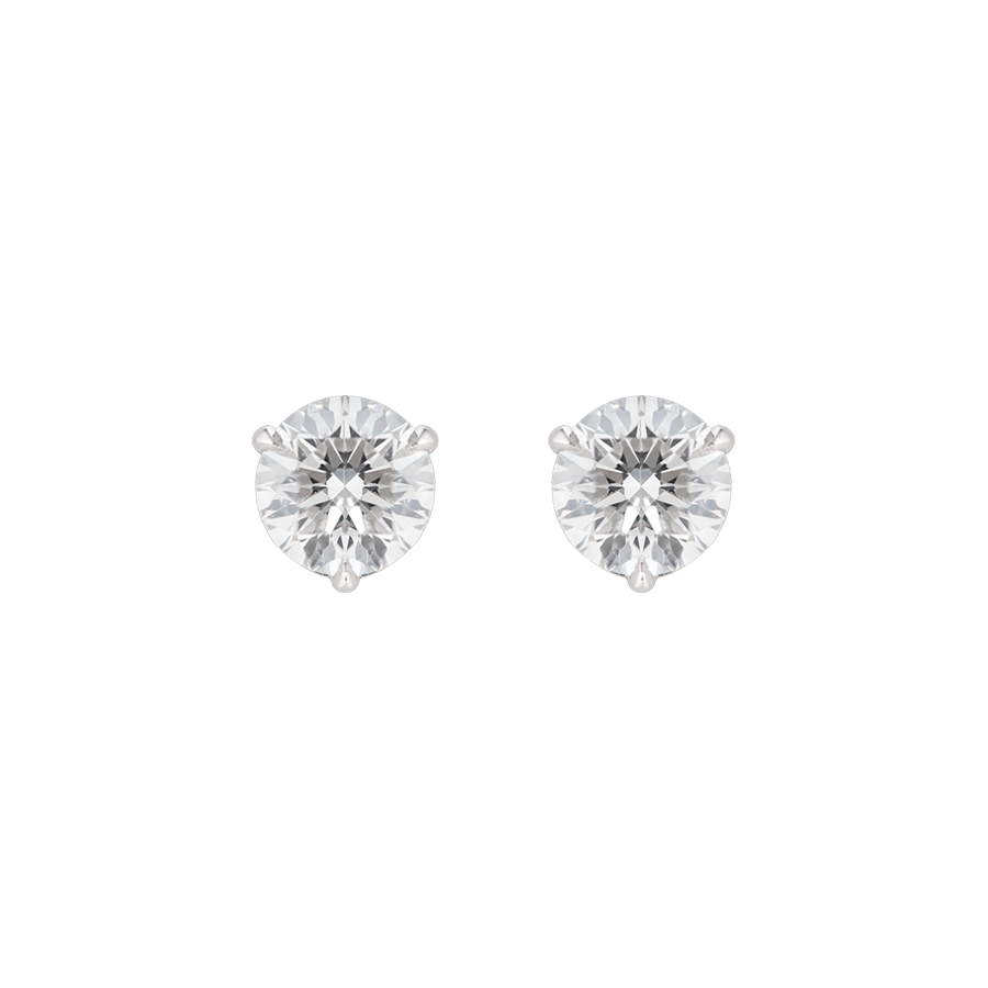 Fortuna Round Ear Studs, 1ct