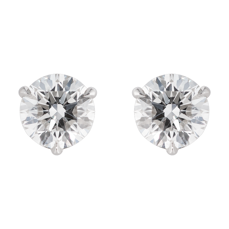 Fortuna Round Ear Studs, 3ct