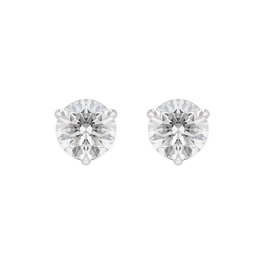 Fortuna Round Ear Studs, 3ct