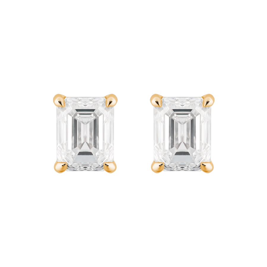 Fortuna Emerald Cut Ear Studs, 2ct