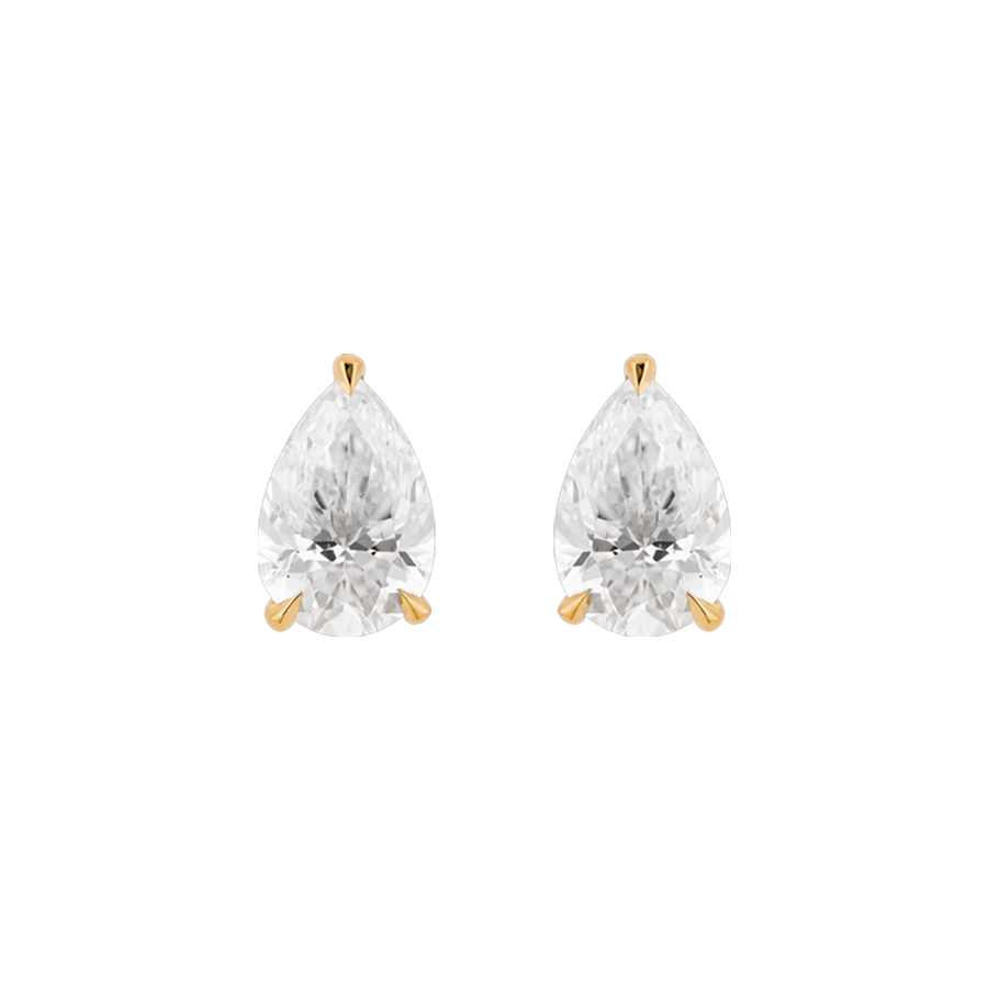 Fortuna Pear Cut Ear Studs, 1ct