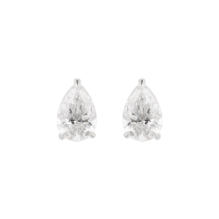 Fortuna Pear Cut Ear Studs, 1ct