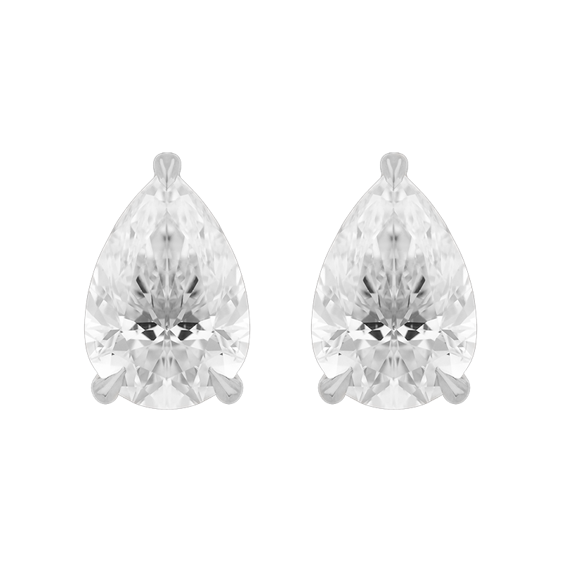 Fortuna Pear Cut Ear Studs, 2ct
