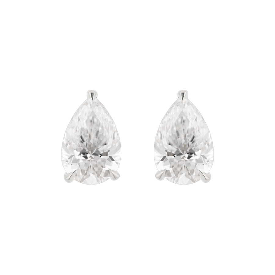 Fortuna Pear Cut Ear Studs, 2ct