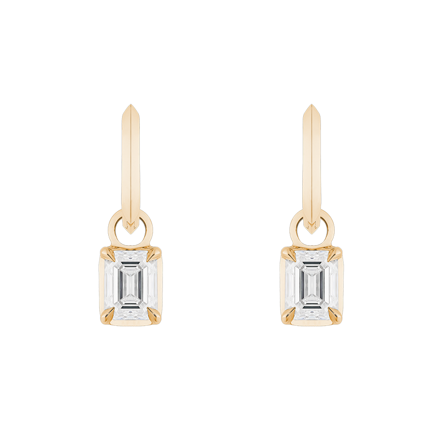 Ely Emerald Cut Drops, 1ct