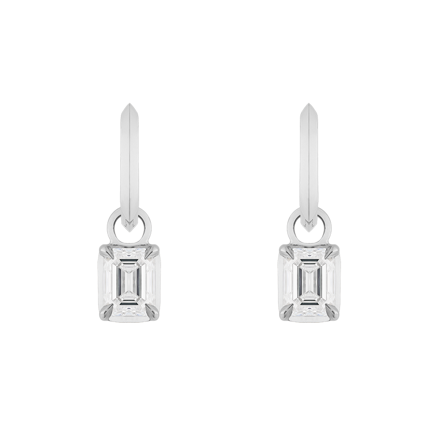 Ely Emerald Cut Drops, 1ct