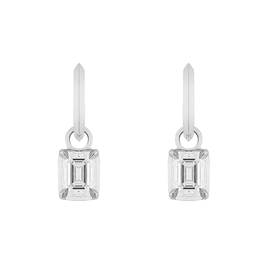 Ely Emerald Cut Drops, 2ct