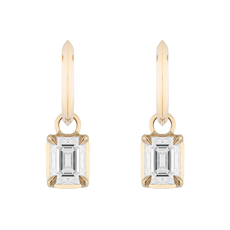 Ely Emerald Cut Drops, 3ct