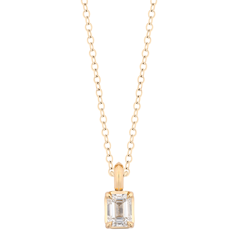 Ely Emerald Cut Pendant, 0.75ct