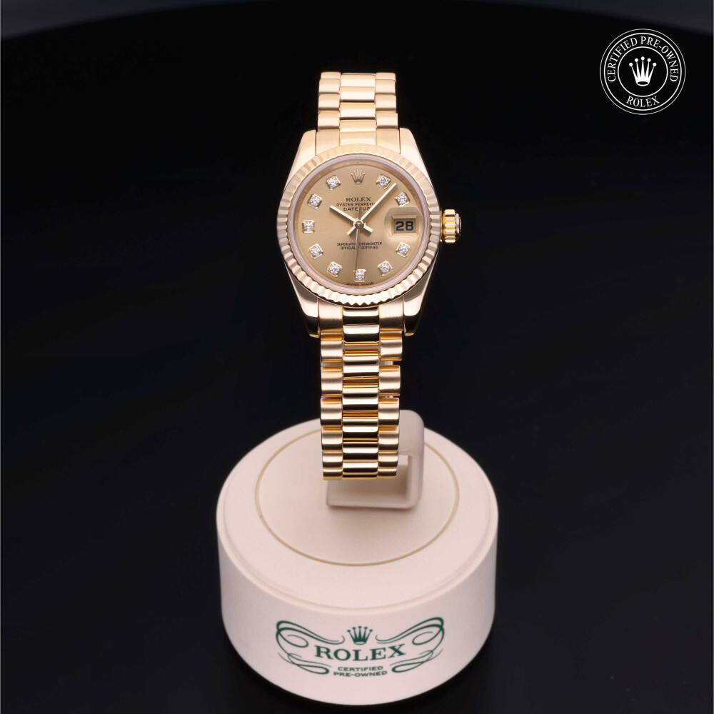 rolex-certified-pre-owned-Lady-Datejust-26 mm-18ct Yellow Gold-2007-179178