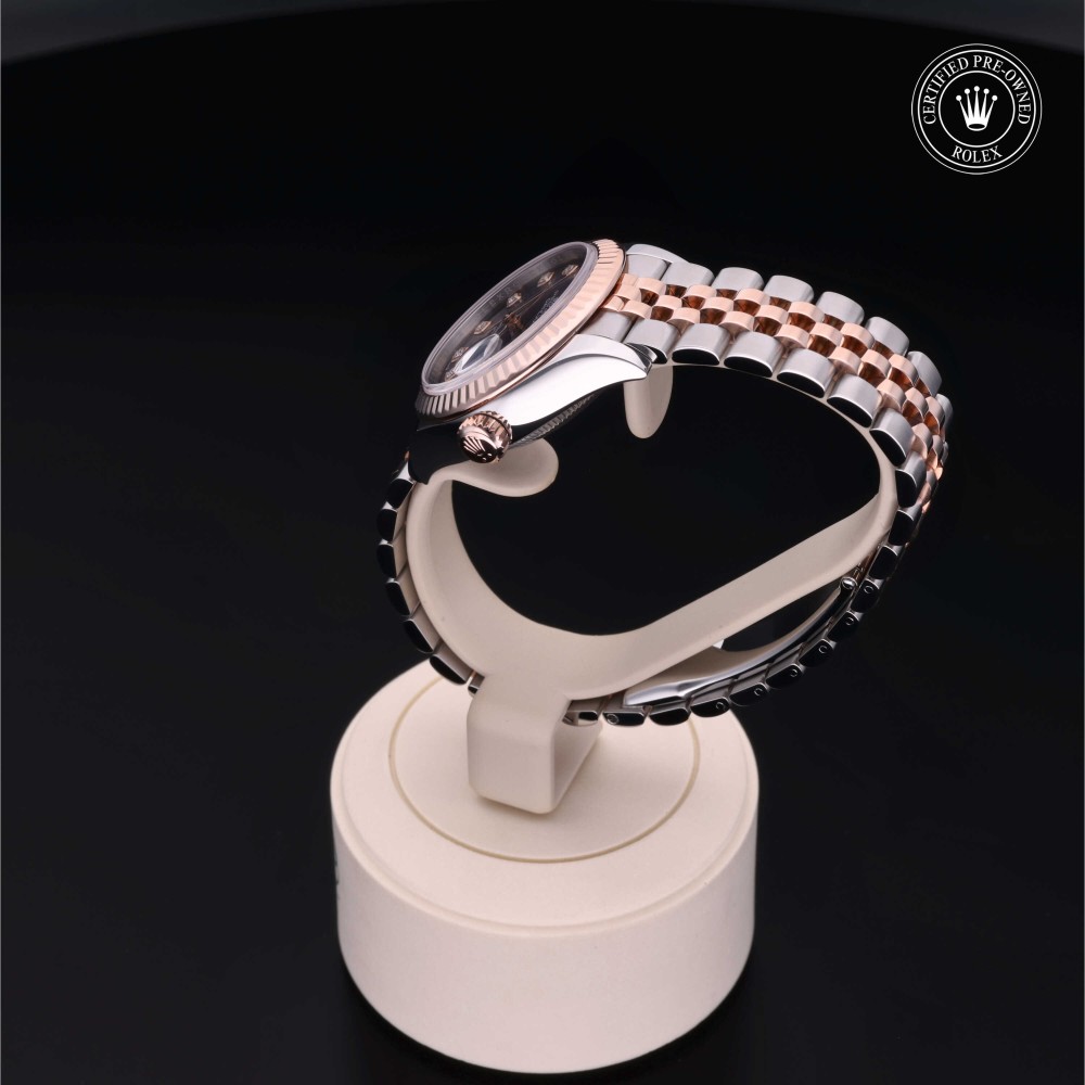 Rolex lady datejust 28 chocolate dial on sale