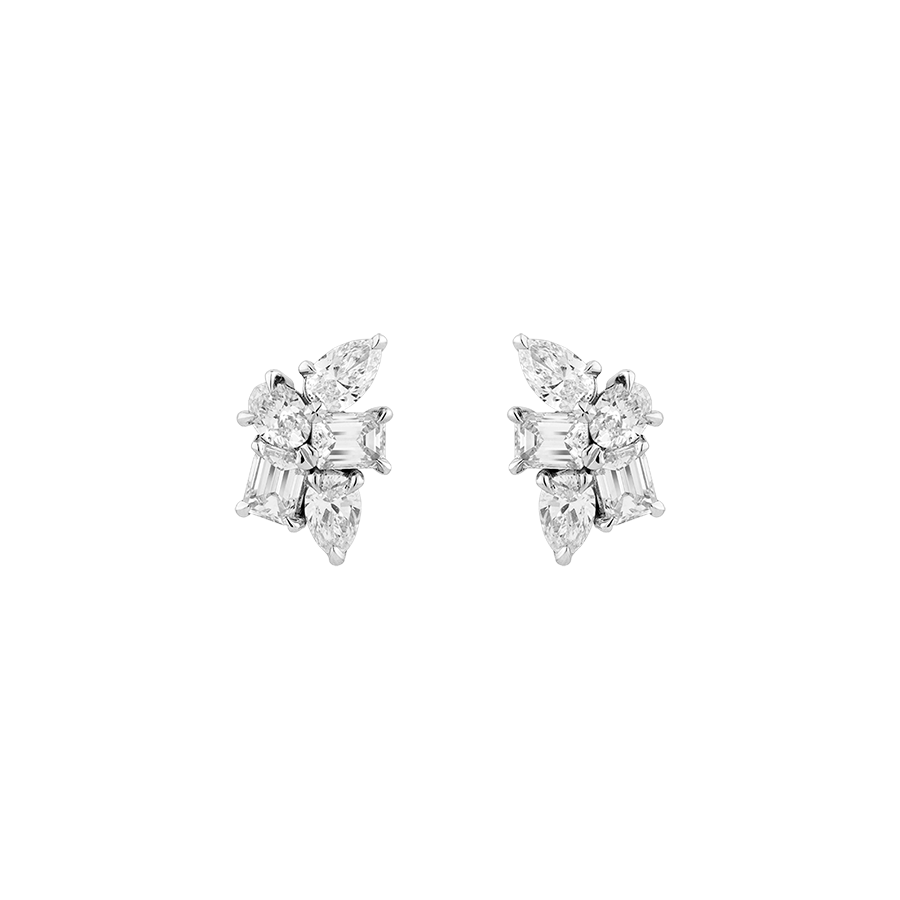 Mosaic Diamond Cluster Earrings