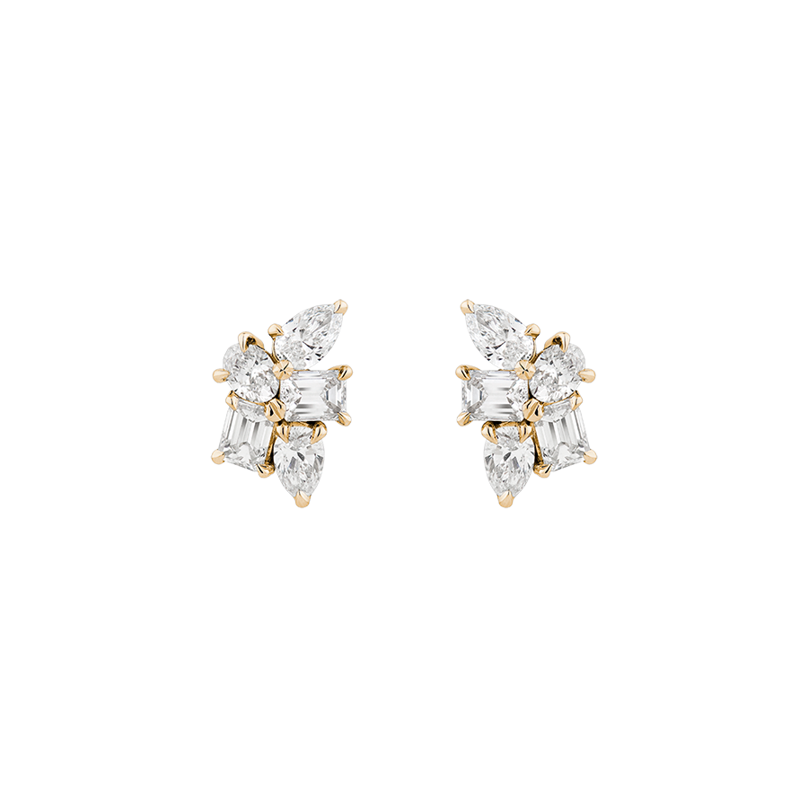 Mosaic Diamond Cluster Earrings