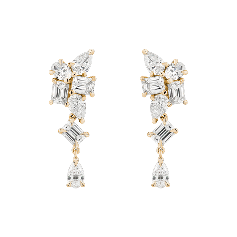 Mosaic Diamond Drop Earrings