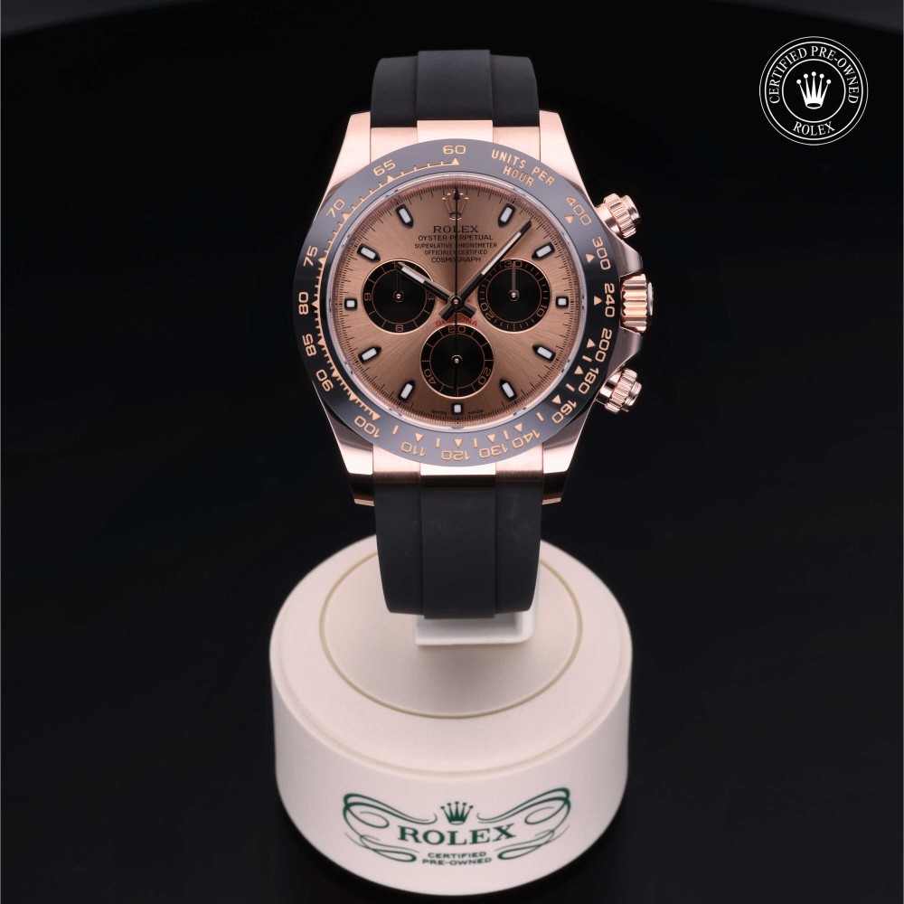 Rose gold rolex daytona hot sale rubber strap