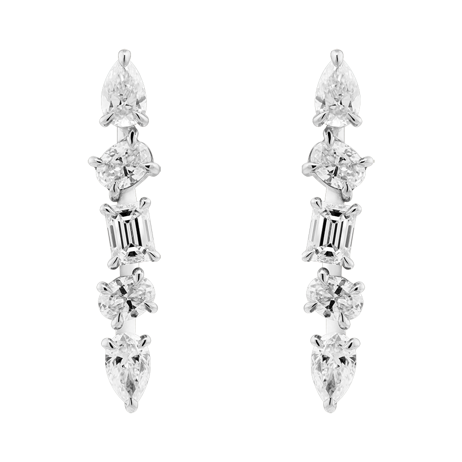 Mosaic Diamond Line Earrings