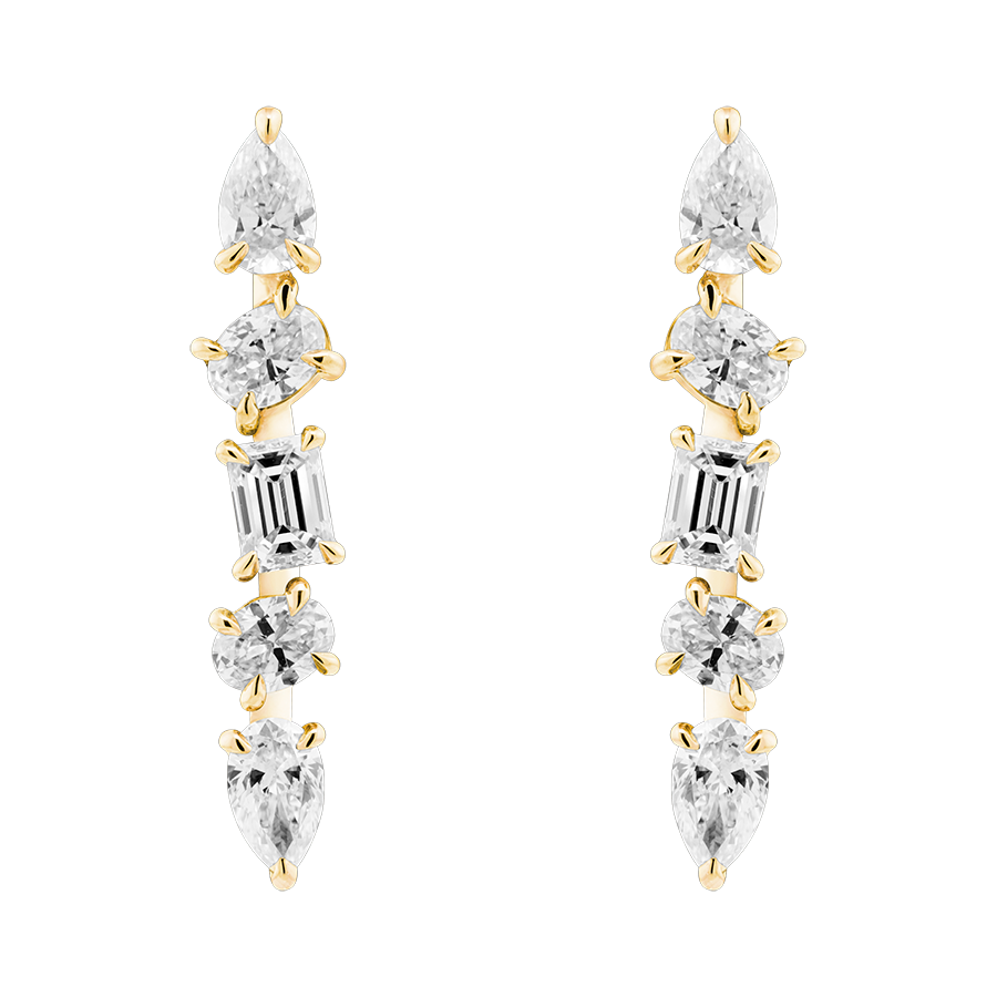 Mosaic Diamond Line Earrings