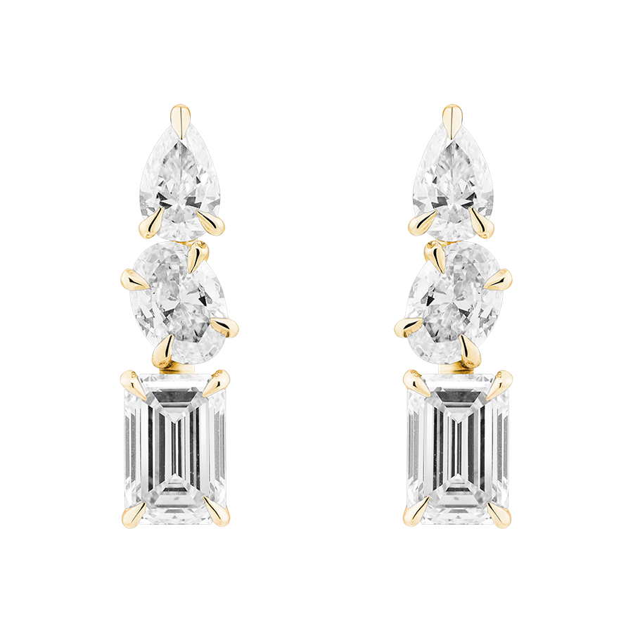 Mosaic Diamond Line Earrings