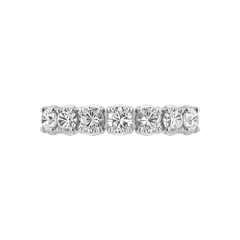 Ely Round Brilliant Eternity Ring, Half Loop