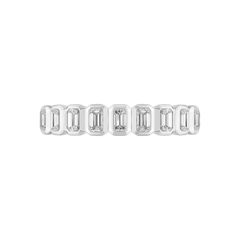 Grace Emerald Cut Eternity Ring, Half Loop