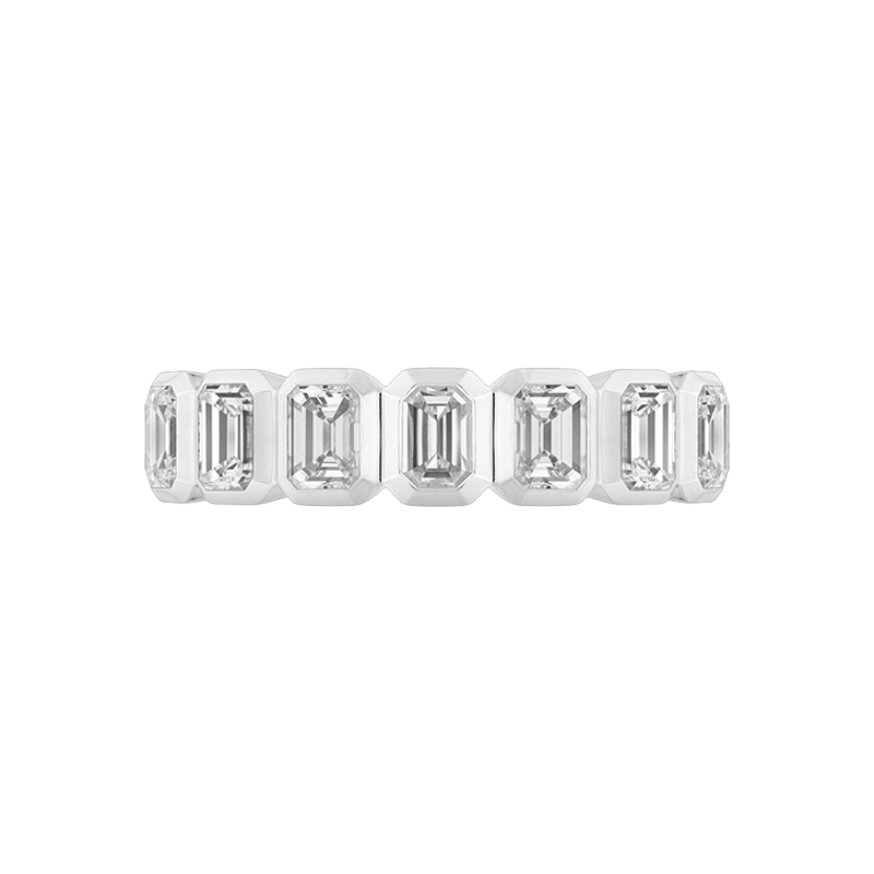 Grace Emerald Cut Eternity Ring, Half Loop
