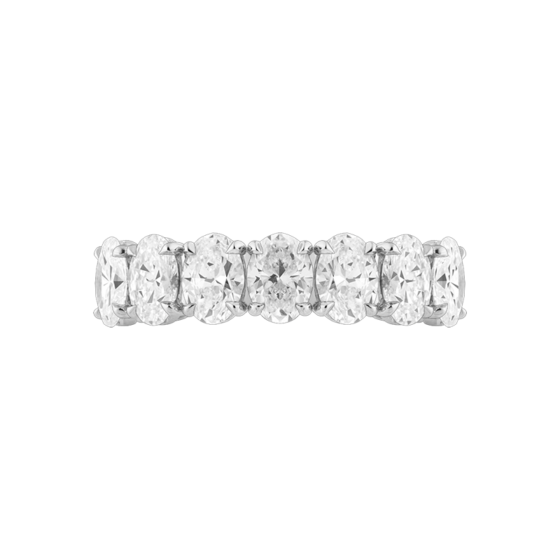 Fortuna Oval Cut Eternity Ring, Half Loop