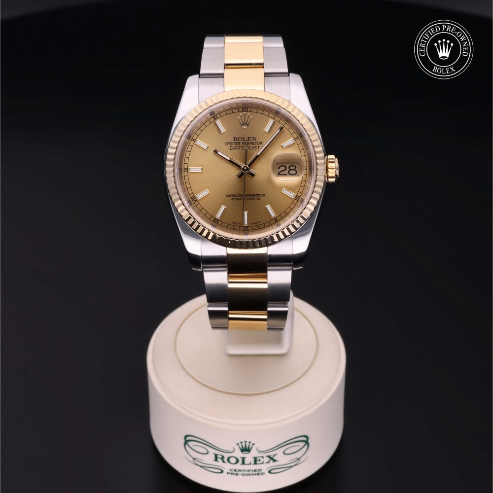 Rolex datejust 36mm pre owned best sale
