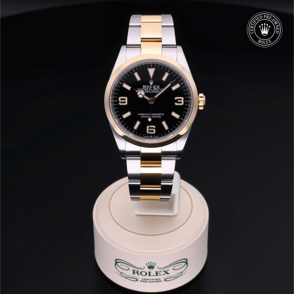 rolex-certified-pre-owned-Explorer-36 mm-Yellow Rolesor-2021-M124273-0001