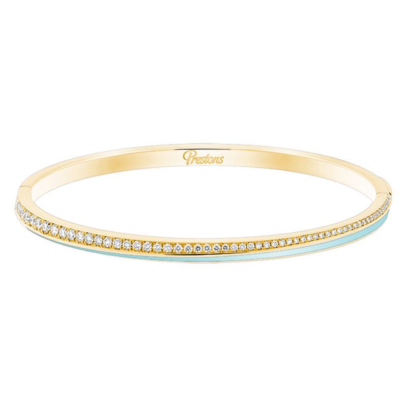 Fortuna Linear Turquoise Enamel Bangle