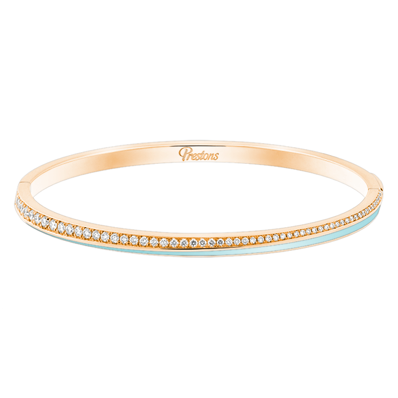 Fortuna Linear Turquoise Enamel Bangle