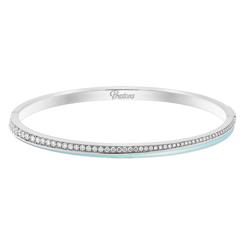 Fortuna Linear Turquoise Enamel Bangle
