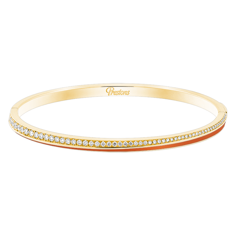 Fortuna Linear Orange Enamel Bangle