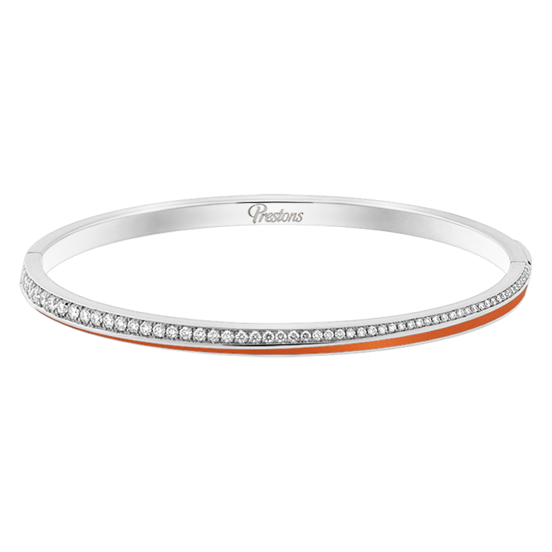 Fortuna Linear Orange Enamel Bangle
