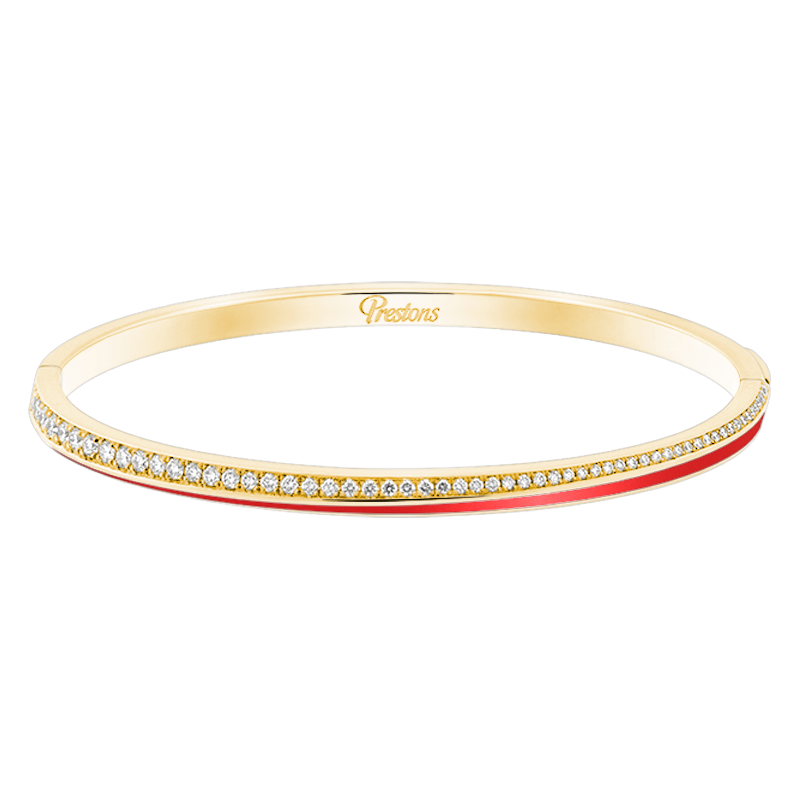 Fortuna Linear Red Enamel Bangle