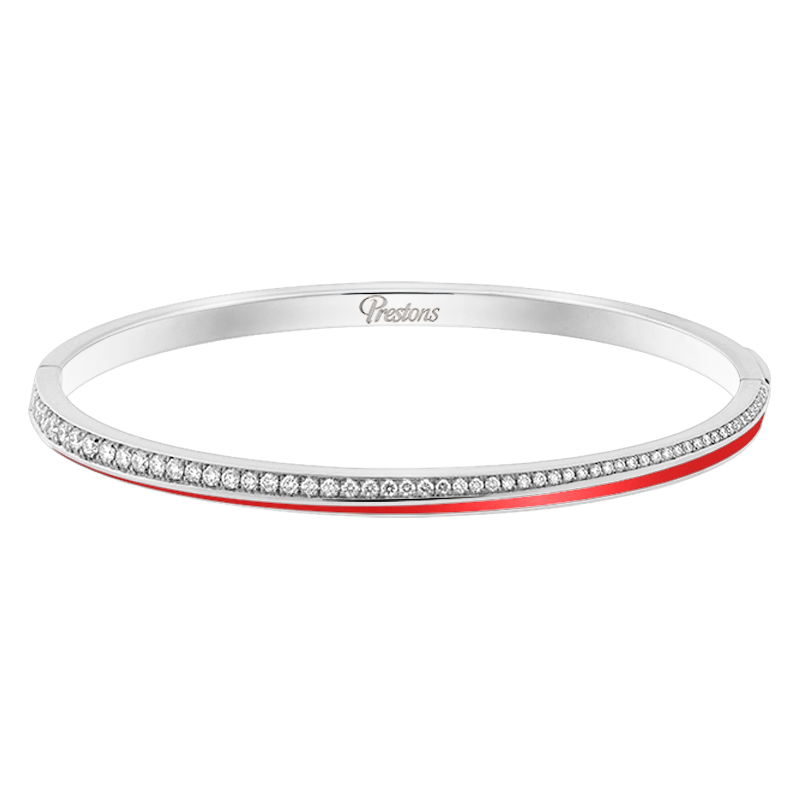 Fortuna Linear Red Enamel Bangle
