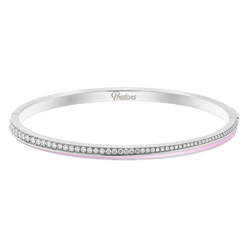 Fortuna Linear Pink Enamel Bangle