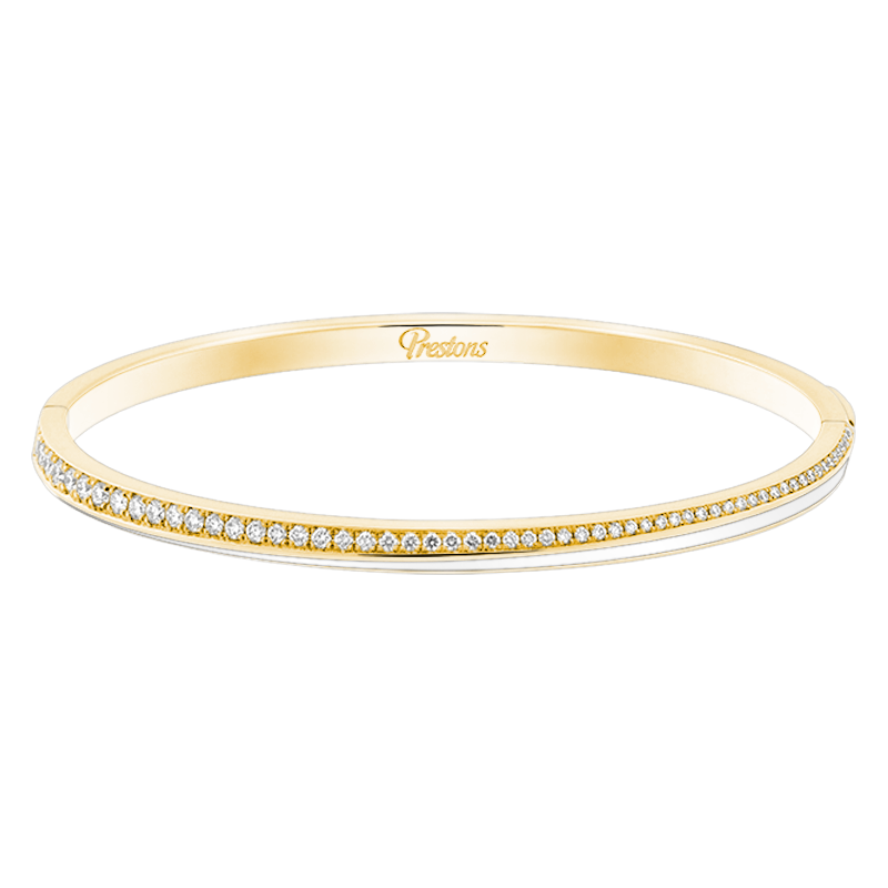 Fortuna Linear White Enamel Bangle